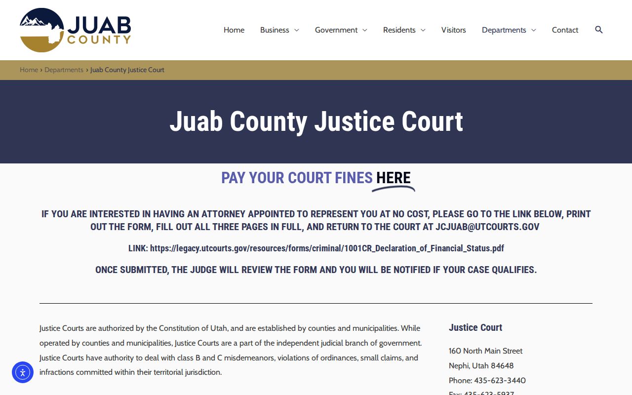 Juab County released inmate court jurisdiction paths